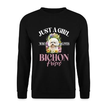 Bichon Frise Gifts - Unisex Sweatshirt - black - Front - Alina (178cm) & Michal (187cm)