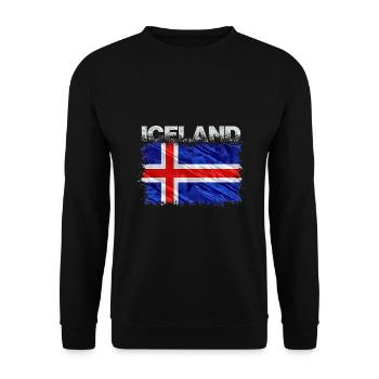 Iceland - Unisex Sweatshirt - black - Front - Alina (178cm) & Michal (187cm)