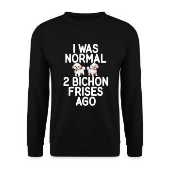 Cadeaux Bichon Frisé - Sweat-shirt Unisexe - noir - Devant - Alina (178cm) & Michal (187cm)