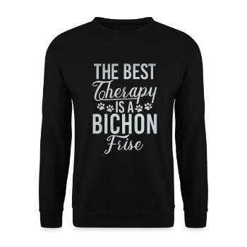 Bichon Frise Gifts - Unisex Sweatshirt - black - Front - Alina (178cm) & Michal (187cm)