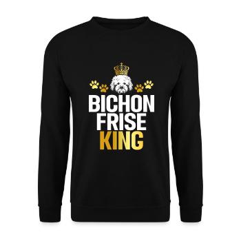 Cadeaux Bichon Frisé - Sweat-shirt Unisexe - noir - Devant - Alina (178cm) & Michal (187cm)