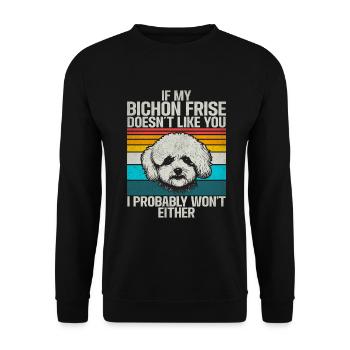 Bichon Frise Gifts - Unisex Sweatshirt - black - Front - Alina (178cm) & Michal (187cm)