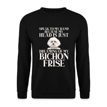 Cadeaux Bichon Frisé - Sweat-shirt Unisexe - noir - Devant - Alina (178cm) & Michal (187cm)