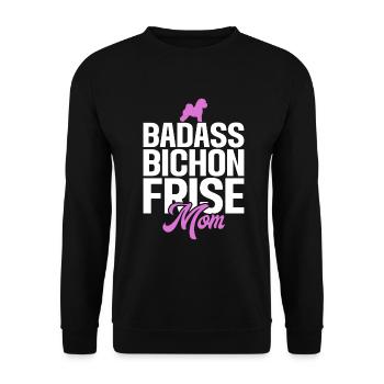 Cadeaux Bichon Frisé - Sweat-shirt Unisexe - noir - Devant - Alina (178cm) & Michal (187cm)