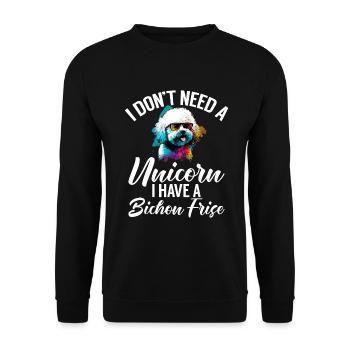 Cadeaux Bichon Frisé - Sweat-shirt Unisexe - noir - Devant - Alina (178cm) & Michal (187cm)