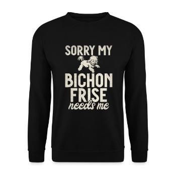Cadeaux Bichon Frisé - Sweat-shirt Unisexe - noir - Devant - Alina (178cm) & Michal (187cm)