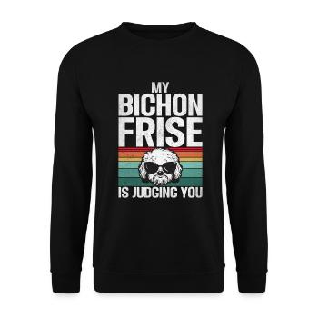 Bichon Frise Gifts - Unisex Sweatshirt - black - Front - Alina (178cm) & Michal (187cm)
