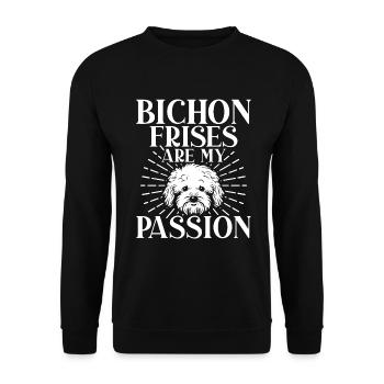 Bichon Frise Gifts - Unisex Sweatshirt - black - Front - Alina (178cm) & Michal (187cm)