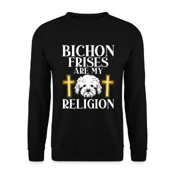 Bichon Frise Gifts - Unisex Sweatshirt - black - Front - Alina (178cm) & Michal (187cm)