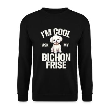 Cadeaux Bichon Frisé - Sweat-shirt Unisexe - noir - Devant - Alina (178cm) & Michal (187cm)