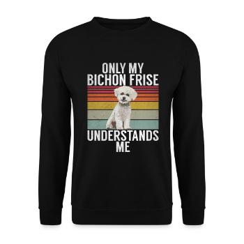 Bichon Frise Gifts - Unisex Sweatshirt - black - Front - Alina (178cm) & Michal (187cm)