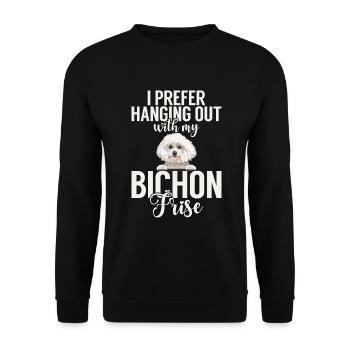 Cadeaux Bichon Frisé - Sweat-shirt Unisexe - noir - Devant - Alina (178cm) & Michal (187cm)