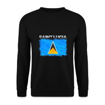 Saint Lucia - Unisex Sweatshirt - black - Front - Alina (178cm) & Michal (187cm)