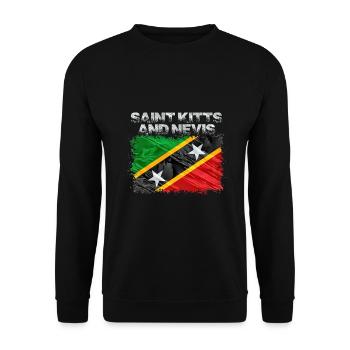 Saint Kitts and Nevis - Unisex Sweatshirt - black - Front - Alina (178cm) & Michal (187cm)