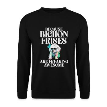 Bichon Frise Gifts - Unisex Sweatshirt - black - Front - Alina (178cm) & Michal (187cm)