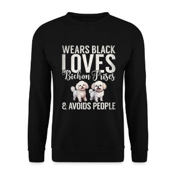 Bichon Frise Gifts - Unisex Sweatshirt - black - Front - Alina (178cm) & Michal (187cm)
