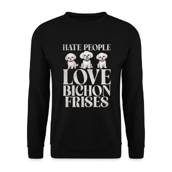 Bichon Frise Gifts - Unisex Sweatshirt - black - Front - Alina (178cm) & Michal (187cm)