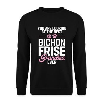 Bichon Frise Gifts - Unisex Sweatshirt - black - Front - Alina (178cm) & Michal (187cm)