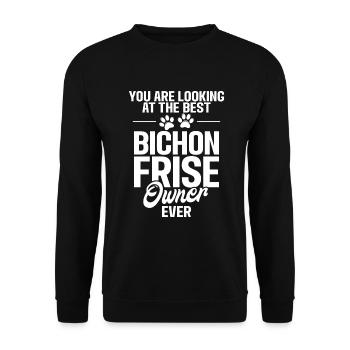 Cadeaux Bichon Frisé - Sweat-shirt Unisexe - noir - Devant - Alina (178cm) & Michal (187cm)