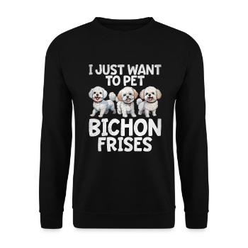 Bichon Frise Gifts - Unisex Sweatshirt - black - Front - Alina (178cm) & Michal (187cm)