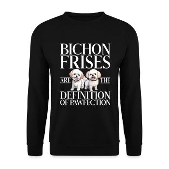 Cadeaux Bichon Frisé - Sweat-shirt Unisexe - noir - Devant - Alina (178cm) & Michal (187cm)