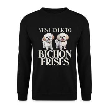 Cadeaux Bichon Frisé - Sweat-shirt Unisexe - noir - Devant - Alina (178cm) & Michal (187cm)