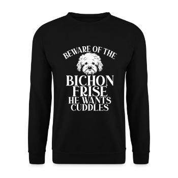 Bichon Frise Gifts - Unisex Sweatshirt - black - Front - Alina (178cm) & Michal (187cm)