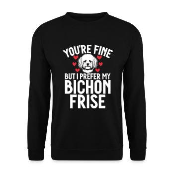 Bichon Frise Gifts - Unisex Sweatshirt - black - Front - Alina (178cm) & Michal (187cm)