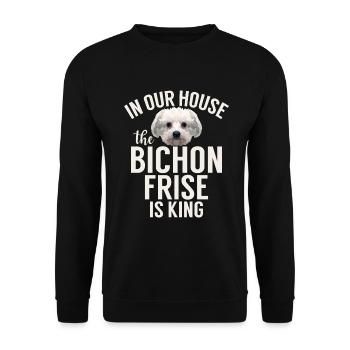 Cadeaux Bichon Frisé - Sweat-shirt Unisexe - noir - Devant - Alina (178cm) & Michal (187cm)