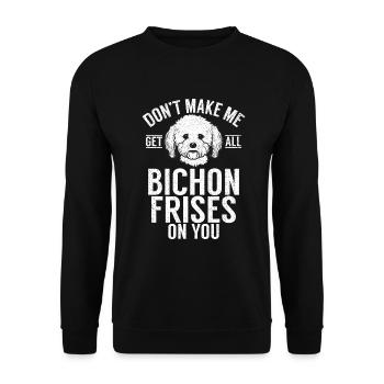 Cadeaux Bichon Frisé - Sweat-shirt Unisexe - noir - Devant - Alina (178cm) & Michal (187cm)