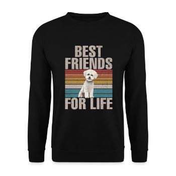 Cadeaux Bichon Frisé - Sweat-shirt Unisexe - noir - Devant - Alina (178cm) & Michal (187cm)
