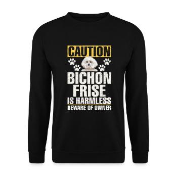 Bichon Frise Gifts - Unisex Sweatshirt - black - Front - Alina (178cm) & Michal (187cm)