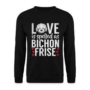 Cadeaux Bichon Frisé - Sweat-shirt Unisexe - noir - Devant - Alina (178cm) & Michal (187cm)