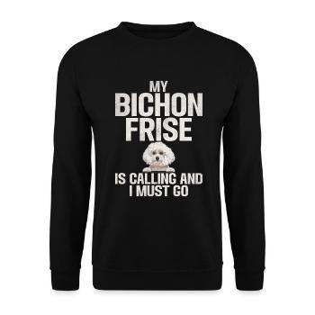 Bichon Frise Gifts - Unisex Sweatshirt - black - Front - Alina (178cm) & Michal (187cm)