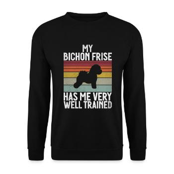 Cadeaux Bichon Frisé - Sweat-shirt Unisexe - noir - Devant - Alina (178cm) & Michal (187cm)