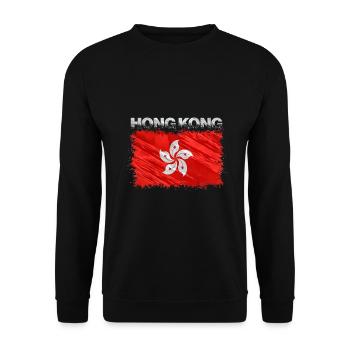 Hong Kong - Unisex Sweatshirt - black - Front - Alina (178cm) & Michal (187cm)