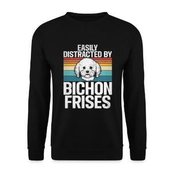 Cadeaux Bichon Frisé - Sweat-shirt Unisexe - noir - Devant - Alina (178cm) & Michal (187cm)