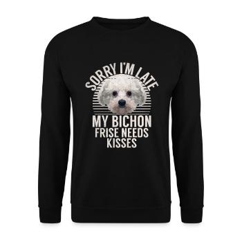 Bichon Frise Gifts - Unisex Sweatshirt - black - Front - Alina (178cm) & Michal (187cm)