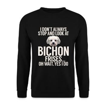 Cadeaux Bichon Frisé - Sweat-shirt Unisexe - noir - Devant - Alina (178cm) & Michal (187cm)