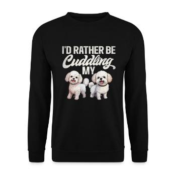 Bichon Frise Gifts - Unisex Sweatshirt - black - Front - Alina (178cm) & Michal (187cm)
