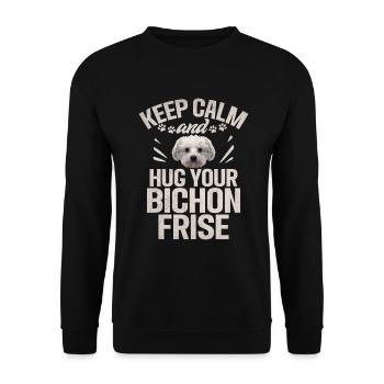 Bichon Frise Gifts - Unisex Sweatshirt - black - Front - Alina (178cm) & Michal (187cm)