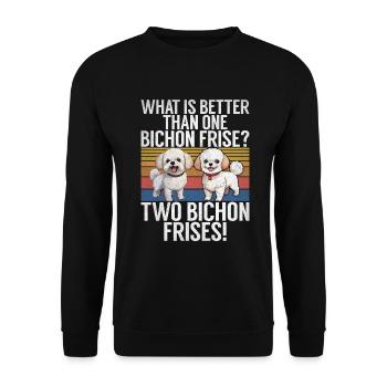 Bichon Frise Gifts - Unisex Sweatshirt - black - Front - Alina (178cm) & Michal (187cm)