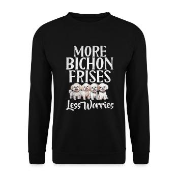 Bichon Frise Gifts - Unisex Sweatshirt - black - Front - Alina (178cm) & Michal (187cm)