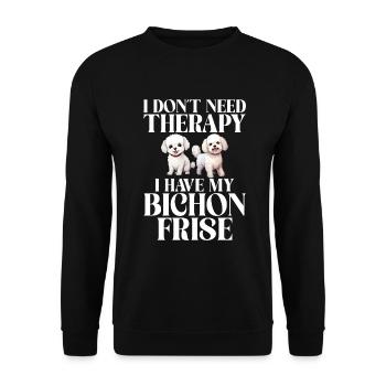 Bichon Frise Gifts - Unisex Sweatshirt - black - Front - Alina (178cm) & Michal (187cm)