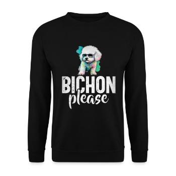 Bichon Frise Gifts - Unisex Sweatshirt - black - Front - Alina (178cm) & Michal (187cm)