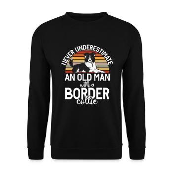 Border Collie Gifts - Unisex Pullover - Schwarz - Vorne - Alina (178cm) & Michal (187cm)