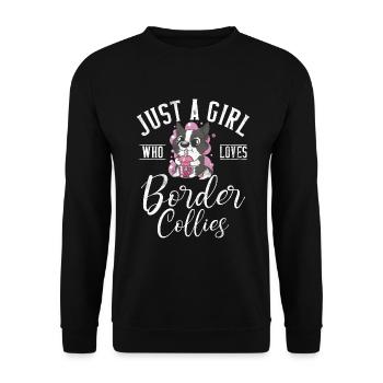Border Collie Gifts - Unisex Pullover - Schwarz - Vorne - Alina (178cm) & Michal (187cm)