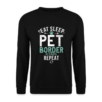 Cadeaux Border Collie - Sweat-shirt Unisexe - noir - Devant - Alina (178cm) & Michal (187cm)