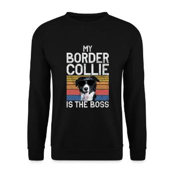 Border Collie Gifts - Unisex Pullover - Schwarz - Vorne - Alina (178cm) & Michal (187cm)