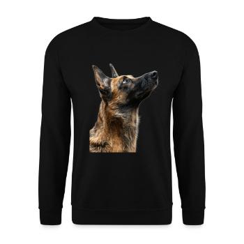 Belgischer Malinois - Unisex Pullover - Schwarz - Vorne - Alina (178cm) & Michal (187cm)